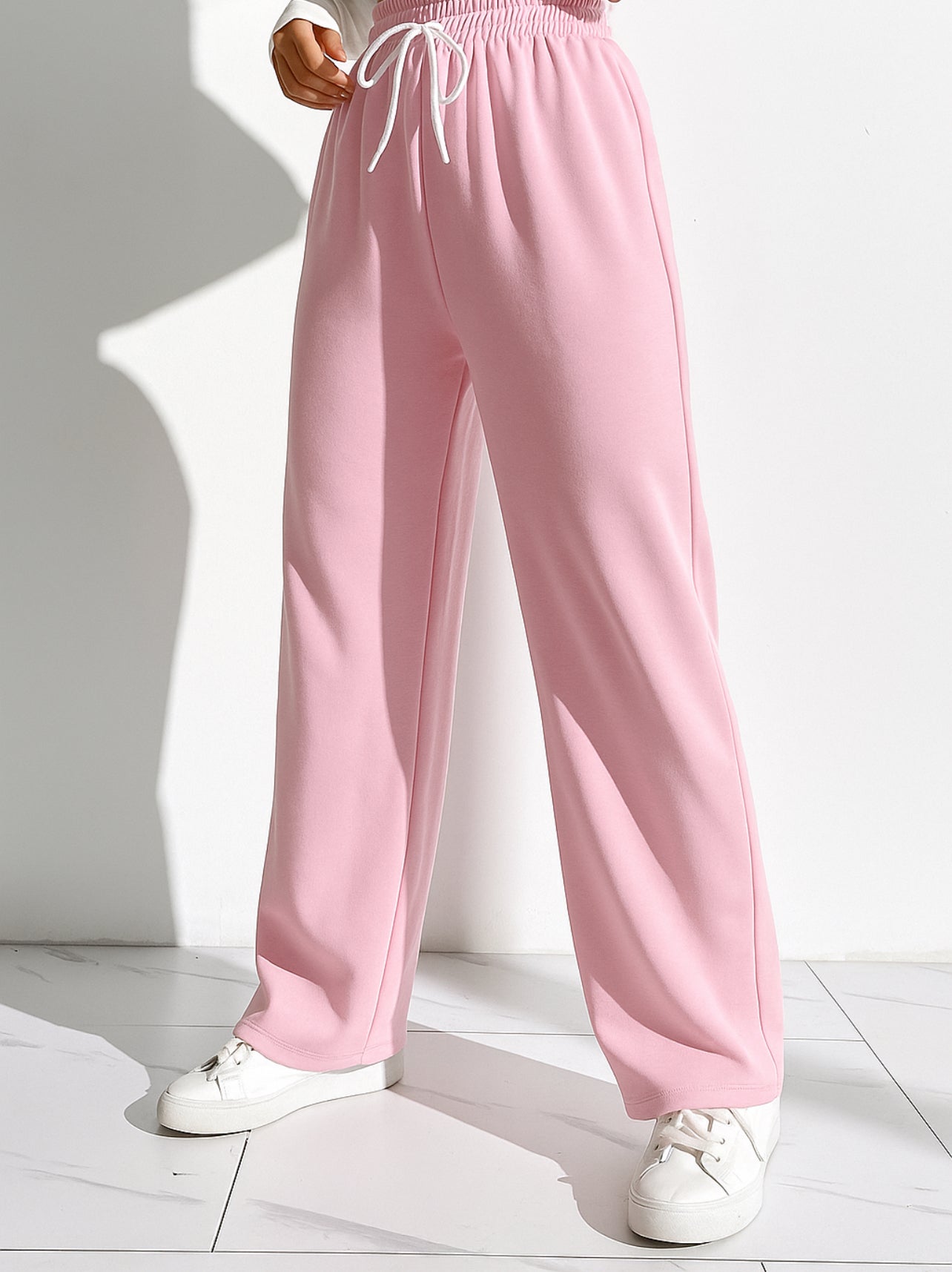 Wide Leg Sweatpants - Baby Pink