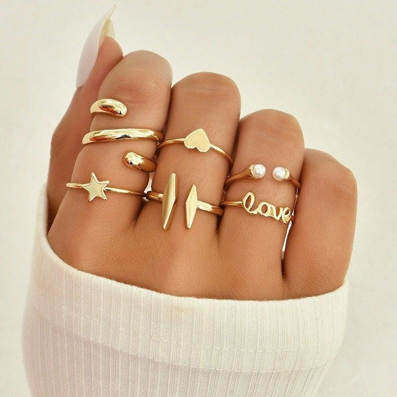 Gold Plated Random Ring Set (5 rings)