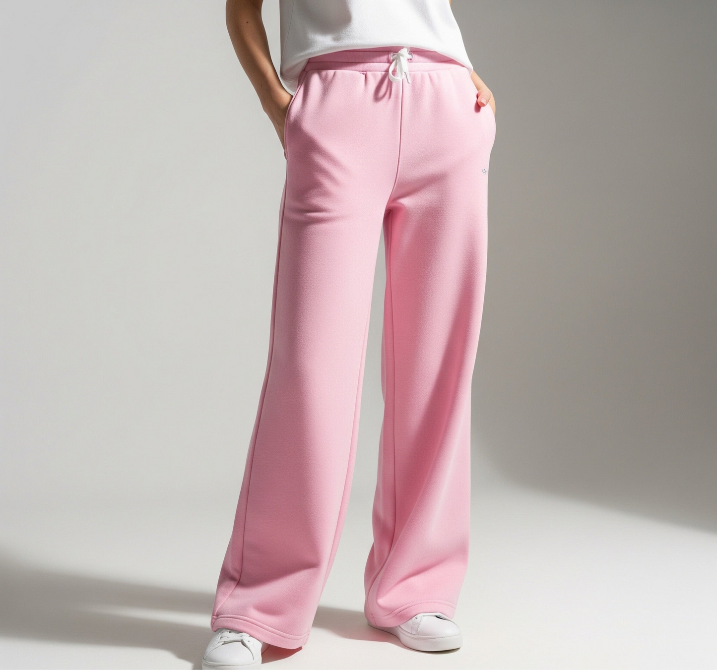 Wide Leg Sweatpants - Baby Pink
