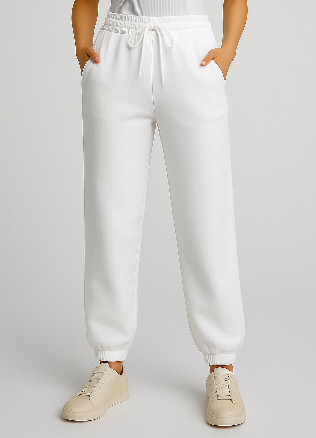 Basic Sweatpants - White - Ella