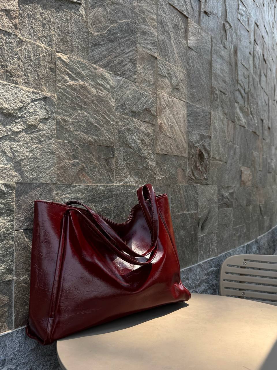ELLA Minimalist Tote - Burgundy - Ella