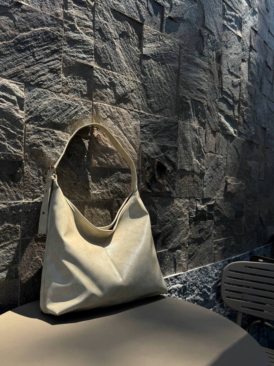 ELLA Strapped Tote - Beige - Ella