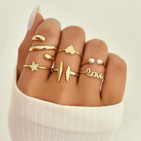 Gold Plated Random Ring Set (5 rings)