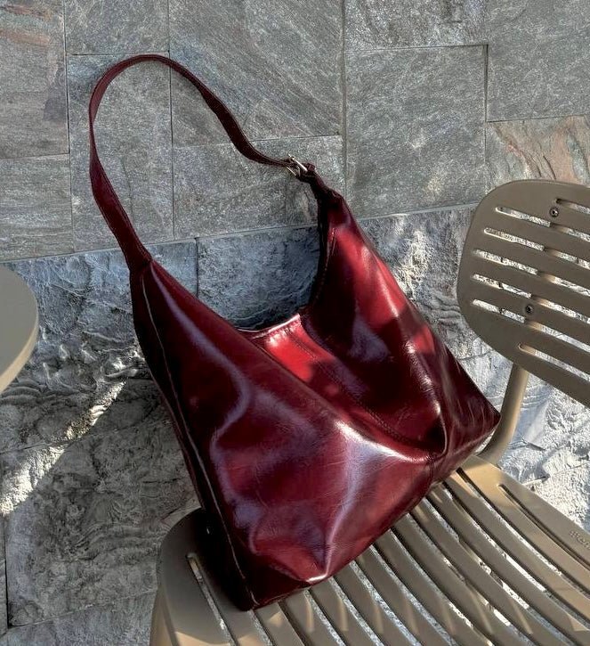 ELLA Strapped Tote - Burgundy - Ella