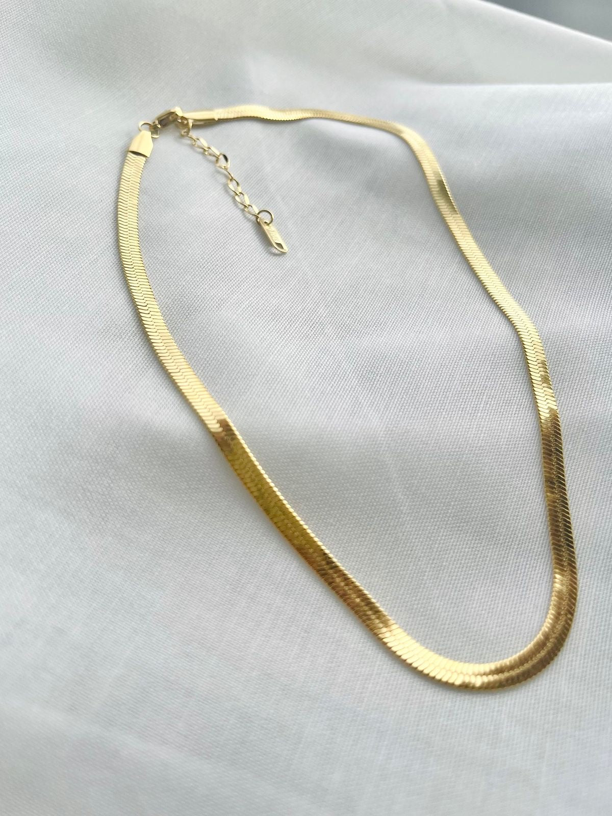 Snake Skin Gold Plated Necklace - Ella