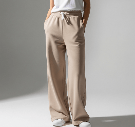 Wide Leg Sweatpants - Beige - Ella