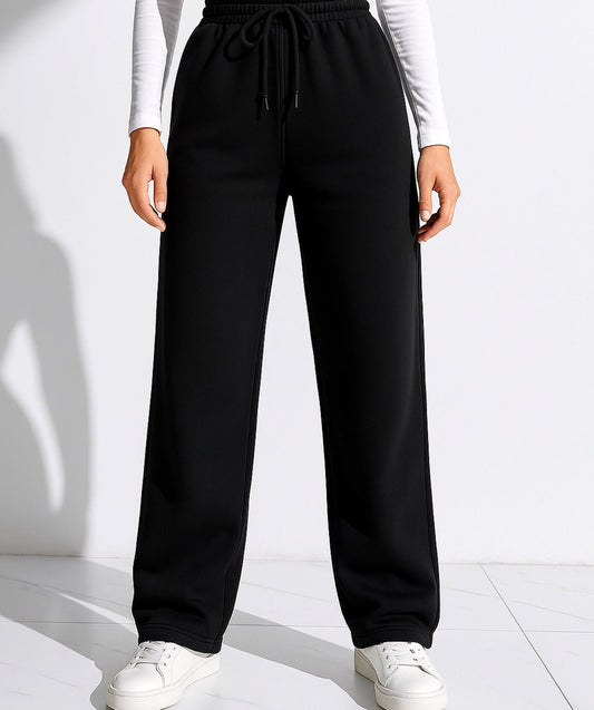 Wide Leg Sweatpants - Black - Ella