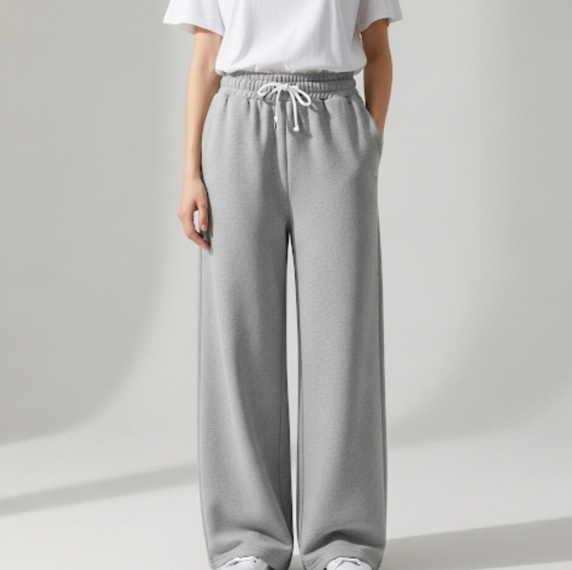 Wide Leg Sweatpants - Light Gray - Ella