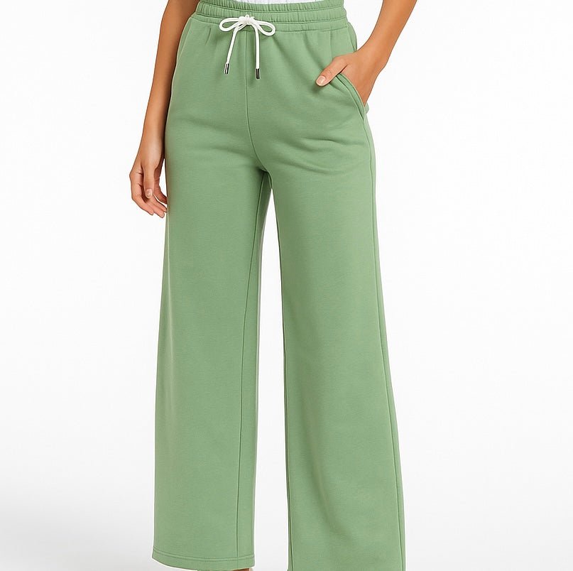 Wide Leg Sweatpants - Mint Green - Ella