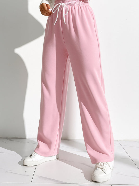 Wide Leg Sweatpants - Pink - Ella