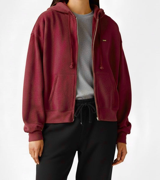 Zipper Hoodie - Burgundy - Ella